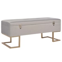 Bench with Storage Compartment 105 cm Grey Velvet vidaXL