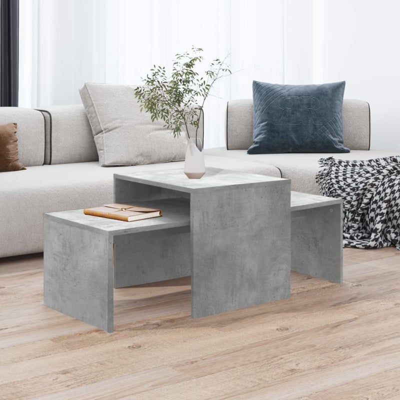 Coffee Table Set Concrete Grey 100x48x40 cm Engineered Wood vidaXL