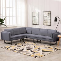 Corner Sofa Light Grey Fabric Living Room Bedroom Office Furniture