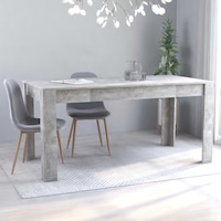 Dining Table Concrete Grey 160cm Chipboard Kitchen Dinner Furniture