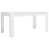 Dining Table High Gloss White 160cm Chipboard Kitchen Dinner Desk