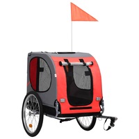 Dog Bike Trailer Red and Black vidaXL