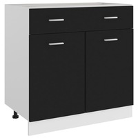 Drawer Bottom Cabinet Black 80x46x81.5 cm Engineered Wood vidaXL