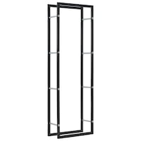 Firewood Rack Black 50x20x150 cm Steel vidaXL