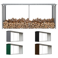 Garden Log Storage Shed Timber Shed Galvanised Steel 92cm Multi Colours vidaXL