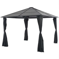 Gazebo with Curtain Aluminium 3x3 m Black vidaXL