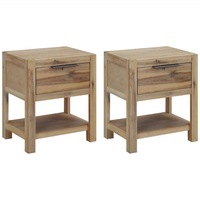 Nightstands with Drawers 2 pcs 40x30x48 cm Solid Acacia Wood vidaXL