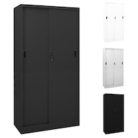 Office Cabinet with Sliding Door Steel Storage Shelves Multi Colours vidaXL