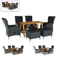 Outdoor Patio Garden Dining Set 7 Piece Table Chairs Multi Colours vidaXL