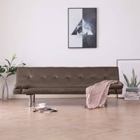 Sofa Bed with Two Pillows Brown Adjustable Sleeper Daybed Lounge Couch