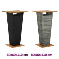 Solid Acacia Wood Bar Counter Pub Table Poly Rattan Multi Colours/Sizes vidaXL