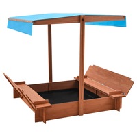 Sandbox with Roof Firwood 122x120x123 cm vidaXL