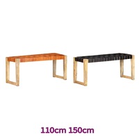 Solid Mango Wood Bench Seating Black/Brown 110x35x45 cm/150x35x45 cm vidaXL