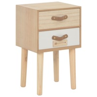 Bedside Cabinet with 2 Drawers 30x25x49.5 cm Solid Pinewood vidaXL