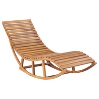 Rocking Sunlounger Solid Teak Wood vidaXL