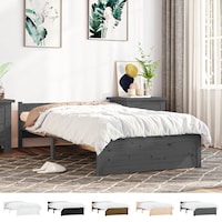 Solid Wood Bed Frame Bed Base Bedstead Furniture Multi Colours/Sizes vidaXL