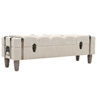 Storage Bench Solid Wood and Steel 111x34x37 cm vidaXL
