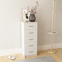 Tall Chest of Drawers Engineered Wood 41x35x106 cm White vidaXL