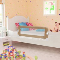 Toddler Safety Bed Rail Taupe 102x42 cm Polyester vidaXL