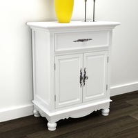 Wooden Cabinet with 2 Doors 1 Drawer White vidaXL