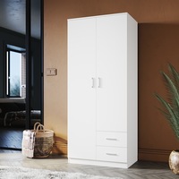 2 Door 2 Drawer Multi-purpose Wardrobes 180cm White High Quality Cupboard