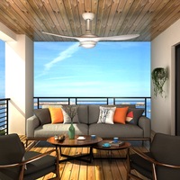 ELEGANT Ceiling Fan With LED Light 3 Colours DC Remote Control 3 Blades White 52''