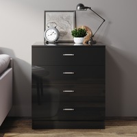 ELEGANT 4 Drawer Bedside Table 40x60x68.5cm Black