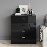 ELEGANT Four Drawers Bedside Table 600 x 400 x 685mm in Black