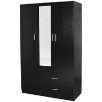 Redfern 3 Door 2 Drawer Wardrobe-Black