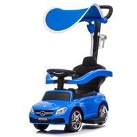 Licensed Mercedes AMG C63 Foot-to-Floor Ride-On Car with Canopy - Blue