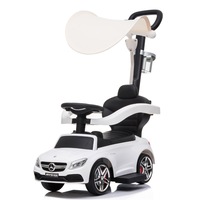 Licensed Mercedes AMG C63 Foot-to-Floor Ride-On Car with Canopy - White
