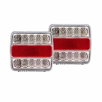 2Pcs 16 LED Submersible Waterproof Stop Tail Lights Trailer light Boat Truck Lamp