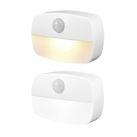 2x LED Motion Sensor PIR Night Light Cordless Battery Powered Closet Stair Light
