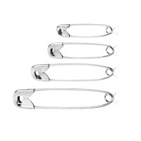 80 Safety Pins Pack Silver Pin Small Large Mixed Sizes Sewing Home Office Craft