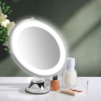 10x Magnifying Makeup Mirror LED Light Cosmetic Bathroom Round 360° Rotation