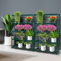 Levede 2x4/5 Tiers Plant Shelves Garden Greenhouse Steel Storage Frame Rack