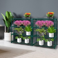 Levede 2x 4 Tier Plant Stand Shelves Garden Steel Storage Shelf Steel Frame