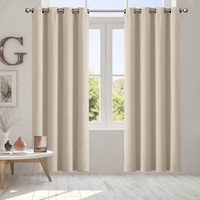 2X Blockout Curtains Blackout Window Curtain Draperies Pair Eyelet Bedroom Decor