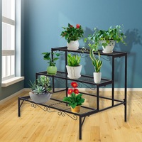 Levede 2x Plant Stands Outdoor Indoor Garden Metal 3 Tier Planter Corner Shelf