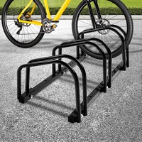 3 Bike Floor Parking Rack Bikes Stand Bicycle Instant Storage Cycling Portable