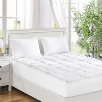 Dreamz Bamboo Pillowtop Mattress Topper Protector Soft Cover Underlay Double