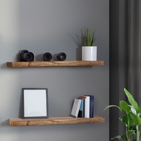 Levede 2 Pcs Floating Shelves Wall Mounted Storage Wood Display Shelf 61cm/90cm