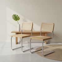 Levede 2x Rattan Chair Dining Chairs Cesca Replica Cantilever Modern Backrest