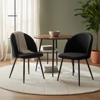 Levede 2x Dining Chairs Kitchen Cafe Lounge Chair Sofa Upholstered Velvet Black