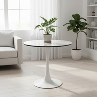 Levede Dining Table Kitchen 4 Person Marble Tulip Coffee Round Metal Base 80cm
