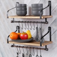Levede Floating Shelf Brackets Wall Shelves Mount Display Rack Storage Hook