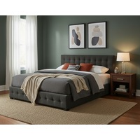 Levede Fabric Bed Frame Gas Lift Storage King Queen Double Tufted Mattress Base