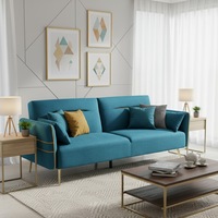 Levede Sofa Bed Convertible Lounge Futon Armrest Couch Velvet 3-Seater Recliner