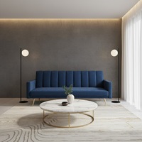 Levede Sofa Bed Convertible Velvet Lounge Recliner Couch Sleeper 3 Seater Blue