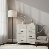 Levede Chest of Drawers Storage Cabinet Tower Dresser Tallboy 8 Drawer Beige